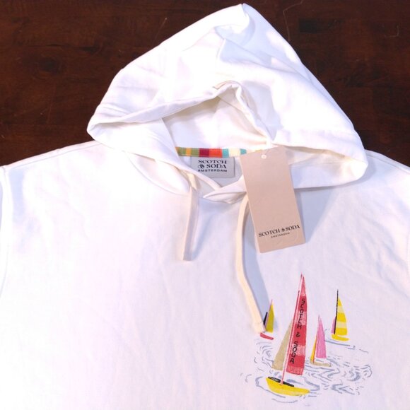 SCOTCH & SODA Hoodie LARGE Size L NEW with TAG Boat Yacht Pullover GRAPHIC NWT - Picture 16 of 16